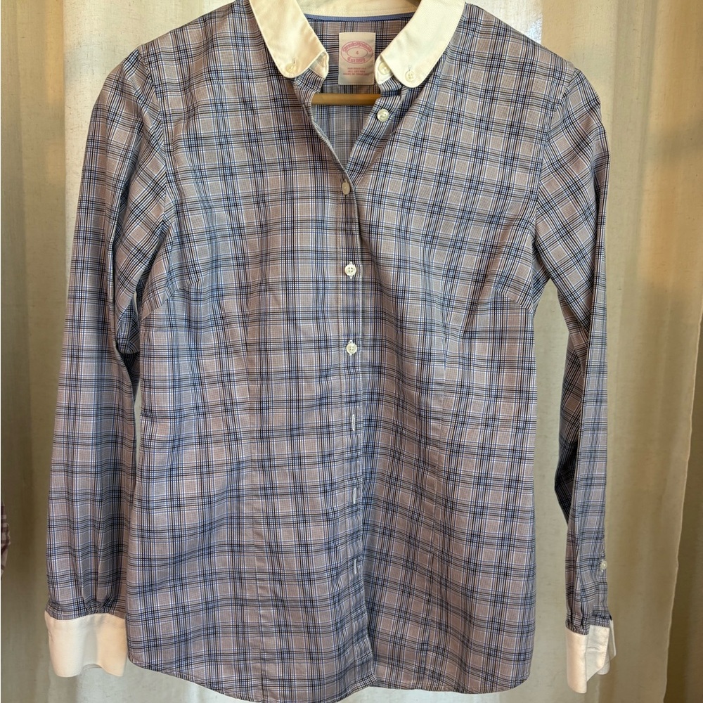 Stylish Blue Checkered Shirt with White Accents